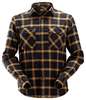 8516 AllroundWork, Licht Flanellen Shirt snickers workwear ( Zwart/bruin, XL )