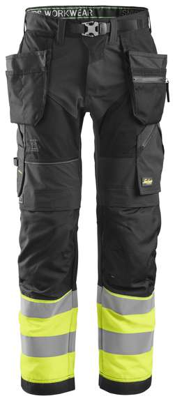 FlexiWork, Pantalon+ avec poches holster, haute visibilité, Classe 1